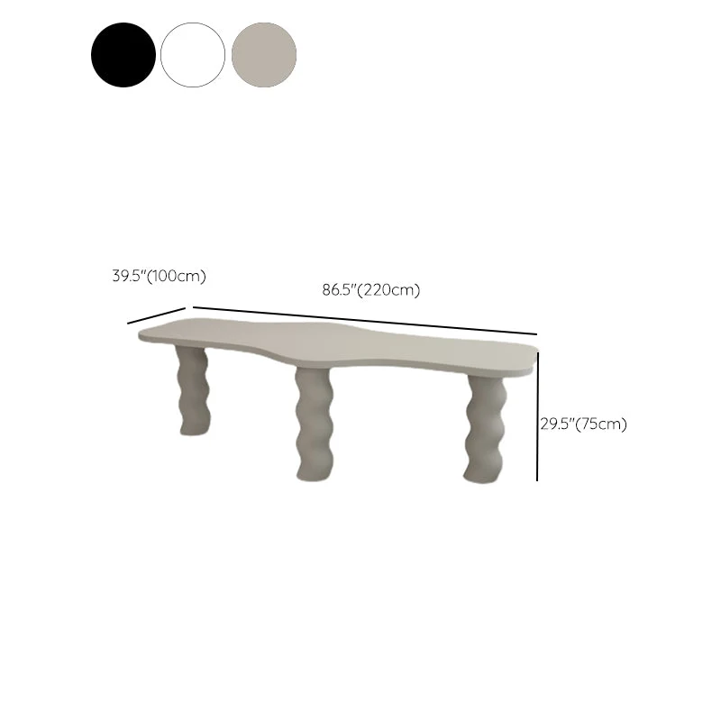 Scrivania da ufficio contemporanea legno Scrivania operativa di forma irregolare con 3 gambe bianco/nero/grigio Clearhalo