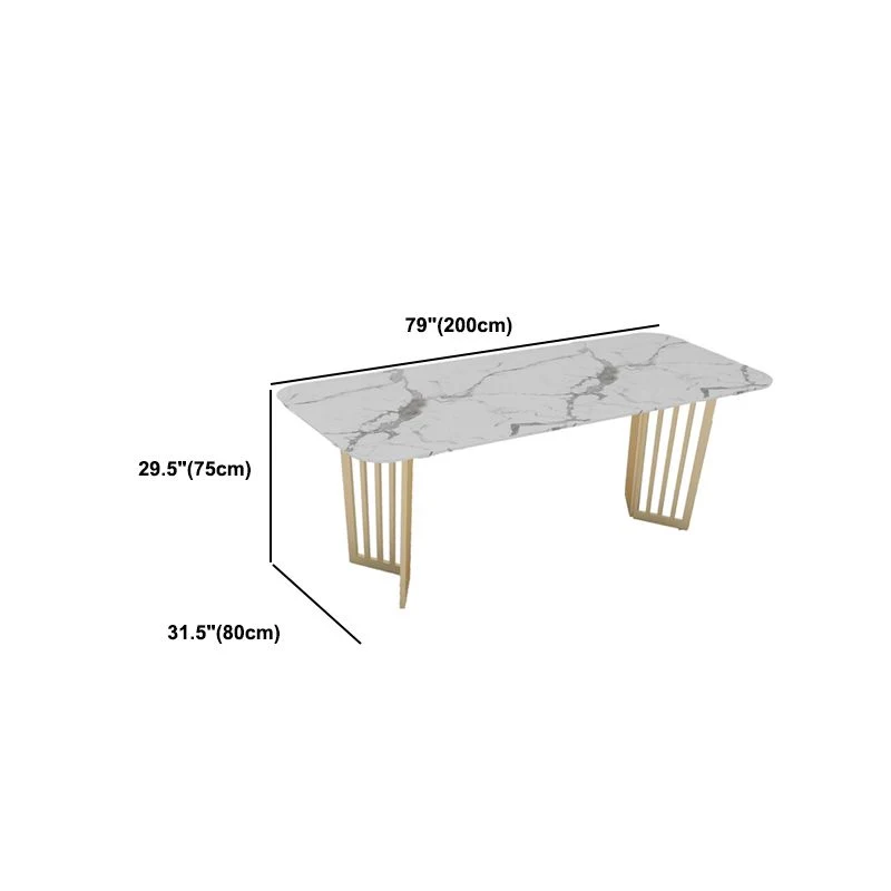 Scrivania da ufficio curva Glam Scrivania per la casa marmo bianco con gambe metallo Clearhalo