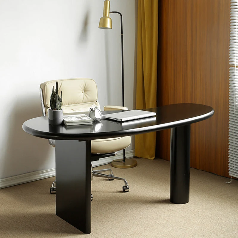 Scrivania da ufficio dalla forma non convenzionale Scrivania contemporanea legno massello per la casa Clearhalo