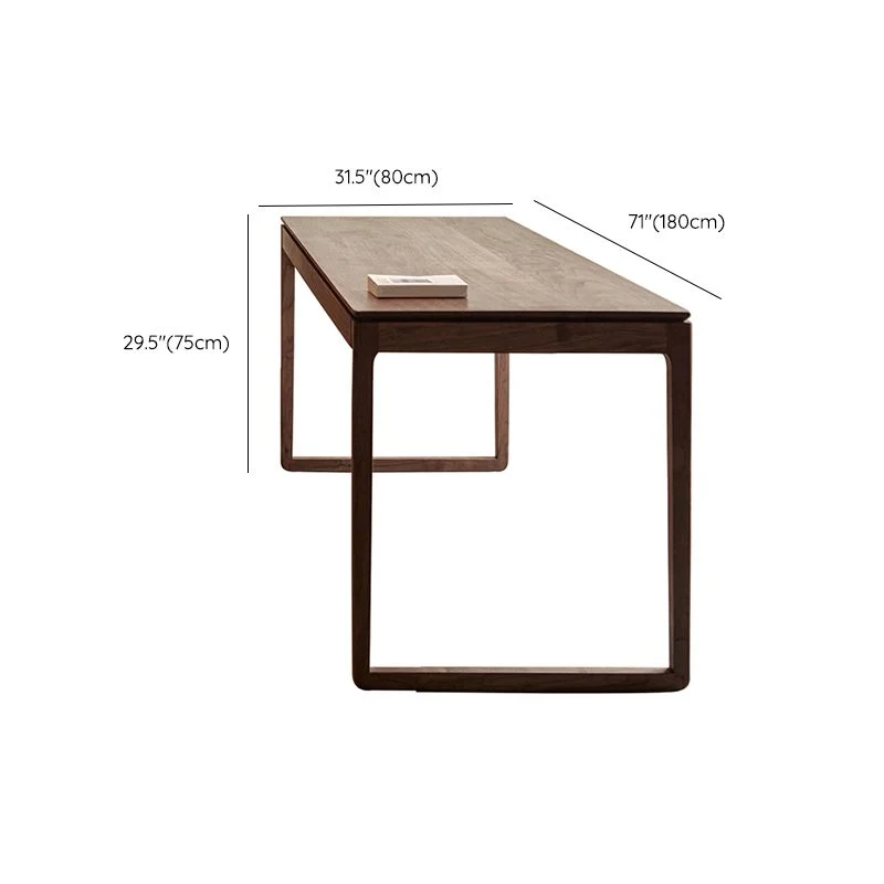 Scrivania da ufficio di forma rettangolare legno massello marrone con 2 gambe Clearhalo