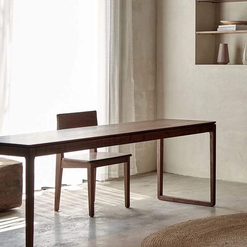 Scrivania da ufficio di forma rettangolare legno massello marrone con 2 gambe Clearhalo