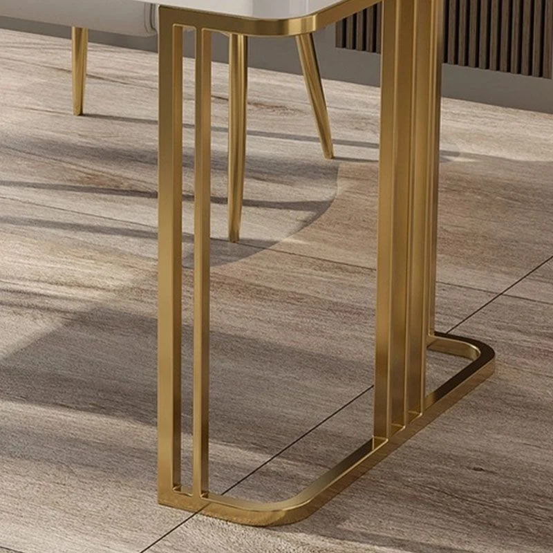 Scrivania da ufficio Glam slitta bianca e oro con cassetto Clearhalo