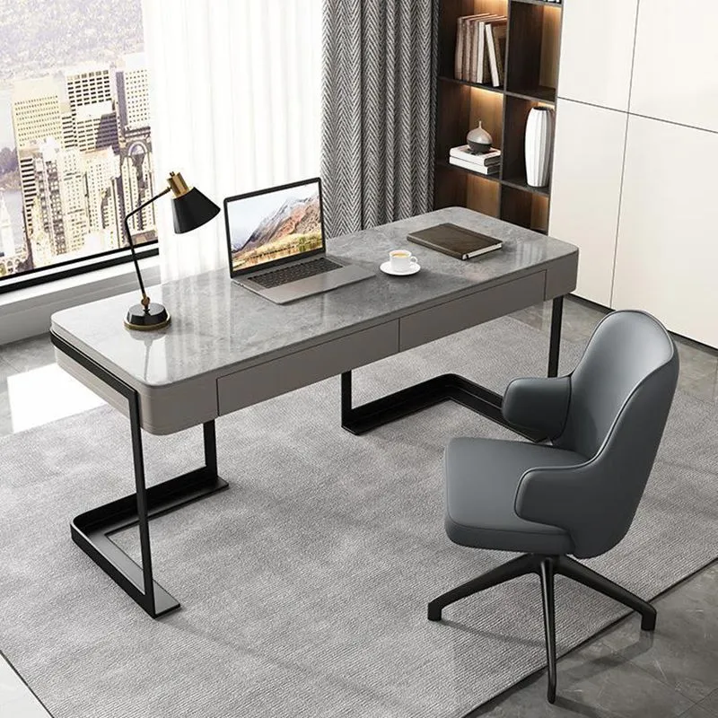 Scrivania da ufficio industriale da 29,5" H. Scrivania rettangolare con 2 cassetti portaoggetti Clearhalo