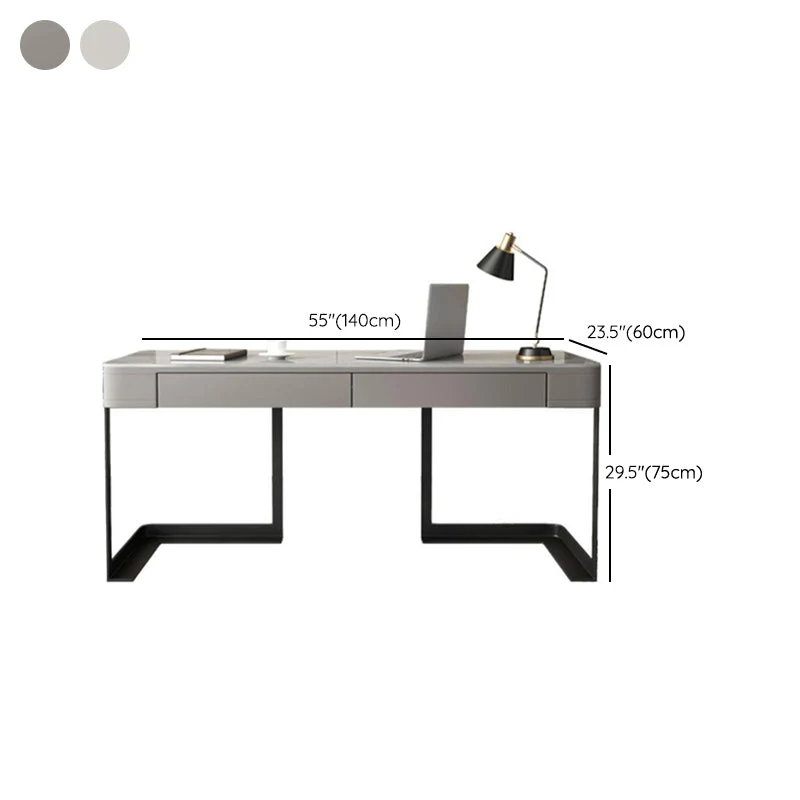 Scrivania da ufficio industriale da 29,5" H. Scrivania rettangolare con 2 cassetti portaoggetti Clearhalo