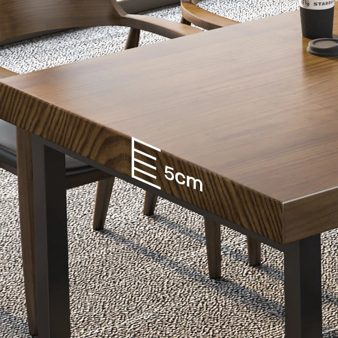 Scrivania da ufficio industriale legno massello con base slitta, altezza 29,53 pollici Clearhalo