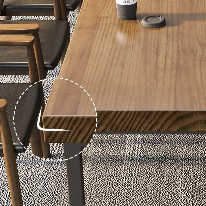 Scrivania da ufficio industriale legno massello con base slitta, altezza 29,53 pollici Clearhalo