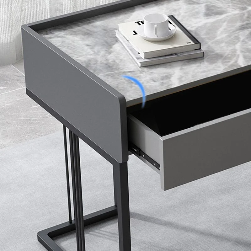 Scrivania da ufficio industriale marmo Scrivania rettangolare con 2 cassetti Clearhalo
