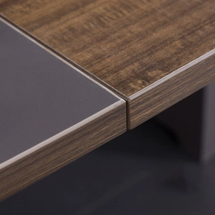 Scrivania da ufficio industriale marrone con gambe ferro scrivania legno artificiale Parsons Clearhalo