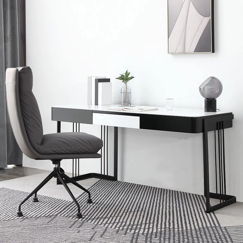 Scrivania da Ufficio Industriale Scrittoio Rettangolare con Gambe Metallo Clearhalo