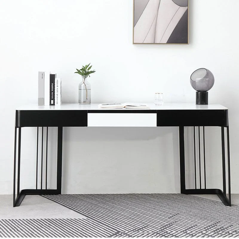 Scrivania da Ufficio Industriale Scrittoio Rettangolare con Gambe Metallo Clearhalo