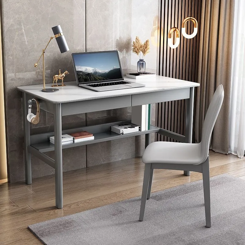 Scrivania da ufficio industriale Scrittoio rettangolare con 2 cassetti portaoggetti Clearhalo