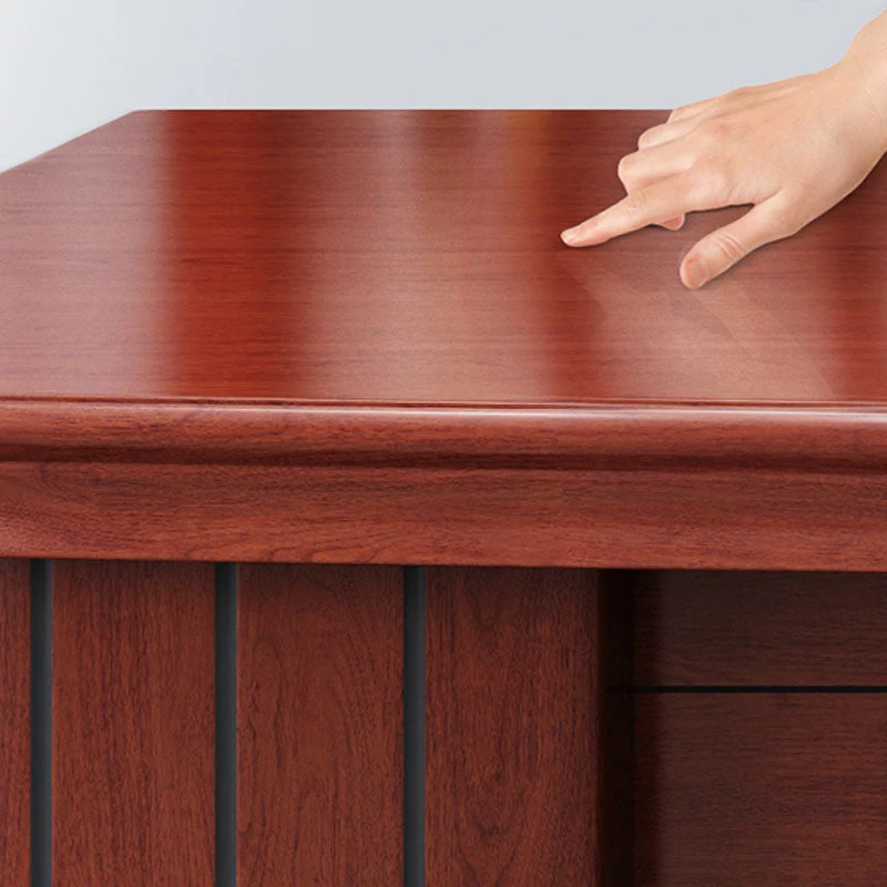 Scrivania da ufficio legno 2 cassetti Scrivania da ufficio marrone per casa o ufficio Clearhalo