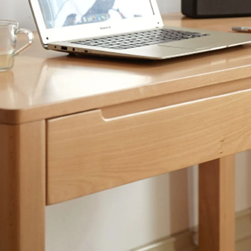 Scrivania da ufficio legno di faggio, moderna, naturale, con cassetto Clearhalo