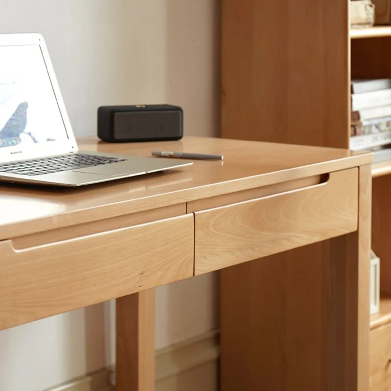 Scrivania da ufficio legno di faggio, moderna, naturale, con cassetto Clearhalo