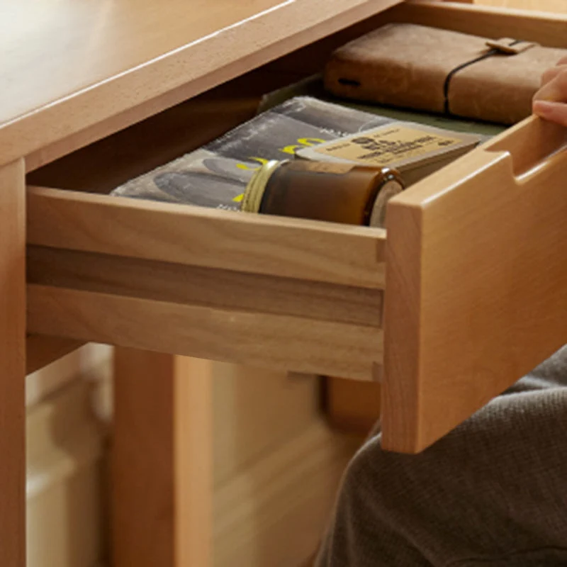 Scrivania da ufficio legno di faggio, moderna, naturale, con cassetto Clearhalo