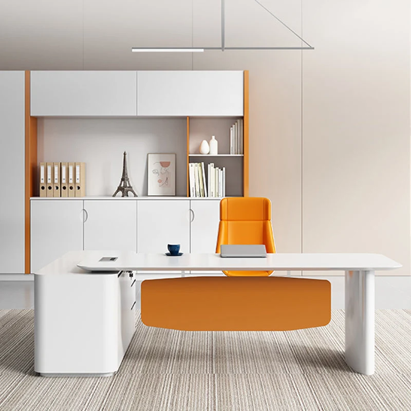 Scrivania da ufficio legno di forma rettangolare Scrivania stile moderno per ufficio Clearhalo