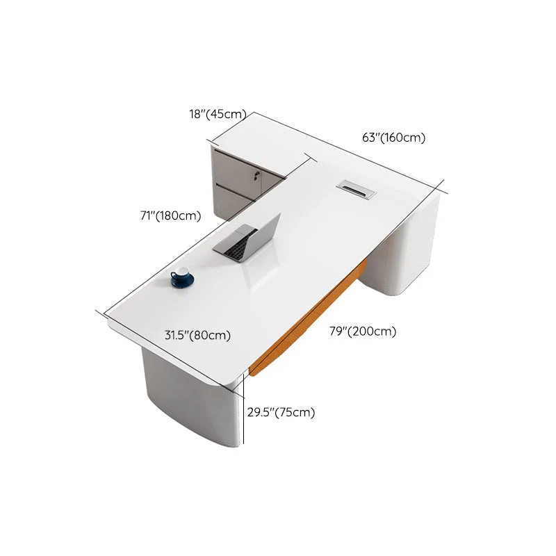 Scrivania da ufficio legno di forma rettangolare Scrivania stile moderno per ufficio Clearhalo