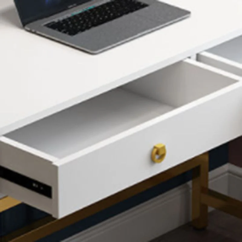 Scrivania da ufficio legno lavorato Glam da 19,68 pollici con 2 cassetti Clearhalo
