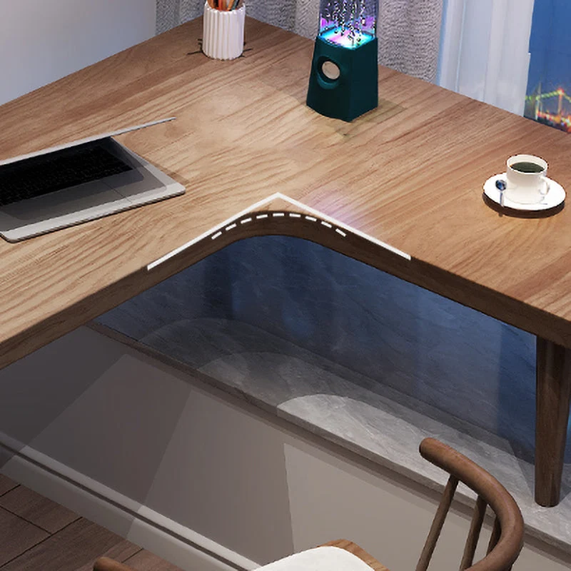 Scrivania da ufficio legno Scrivania forma di L stile moderno marrone Clearhalo
