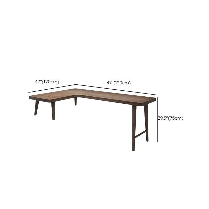 Scrivania da ufficio legno Scrivania forma di L stile moderno marrone Clearhalo