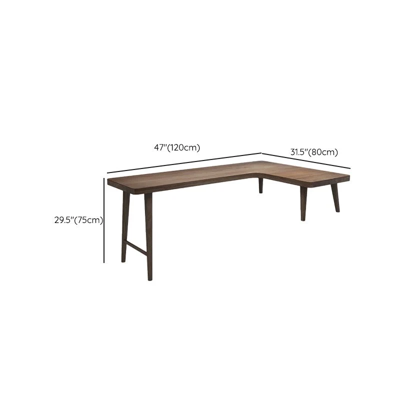 Scrivania da ufficio legno Scrivania forma di L stile moderno marrone Clearhalo