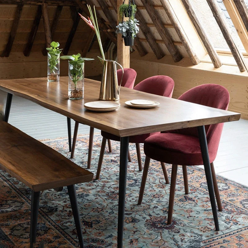 Scrivania da ufficio legno stile moderno Scrivania operativa irregolare con 4 gambe per la casa Clearhalo