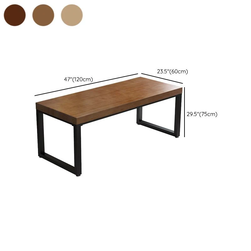 Scrivania da ufficio legno stile moderno, scrivania operativa di forma rettangolare marrone Clearhalo