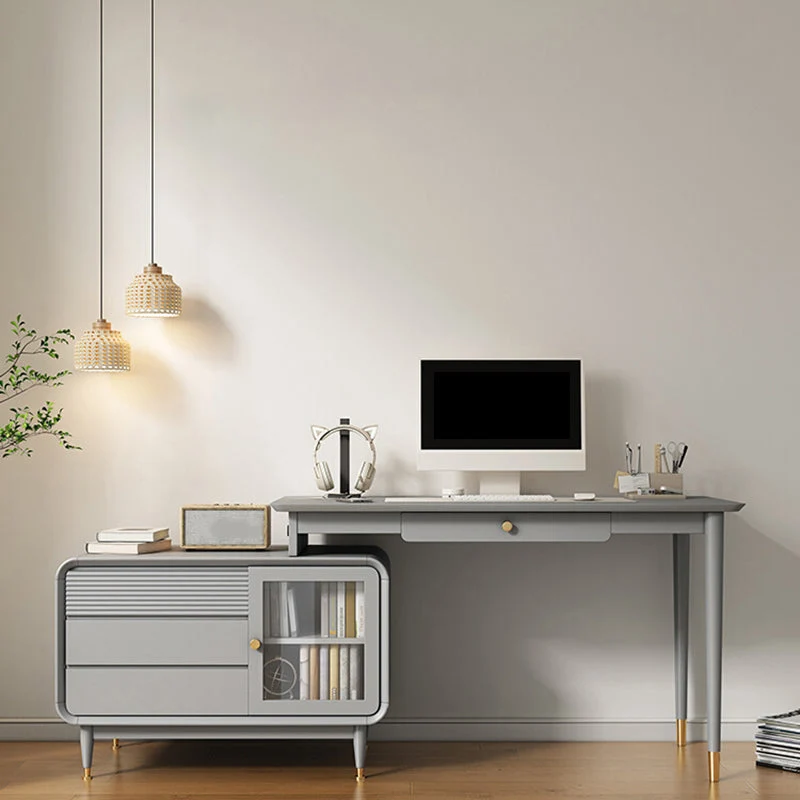 Scrivania da ufficio legno stile moderno, scrivania operativa di forma rettangolare con 4 cassetti per la casa Clearhalo