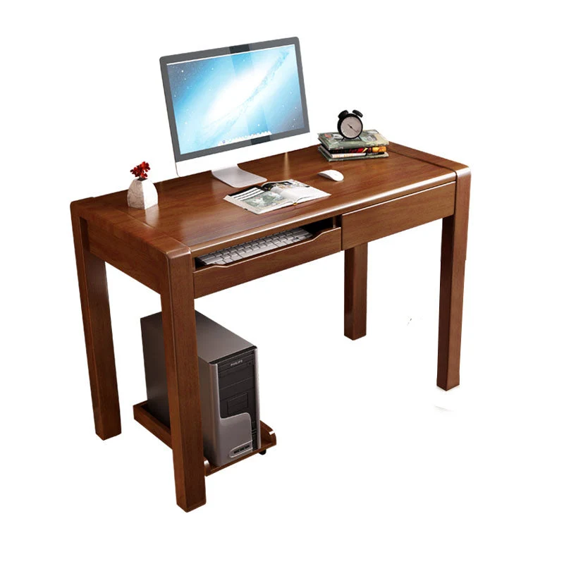 Scrivania da ufficio legno stile moderno Scrivania operativa di forma rettangolare con 3 cassetti Clearhalo
