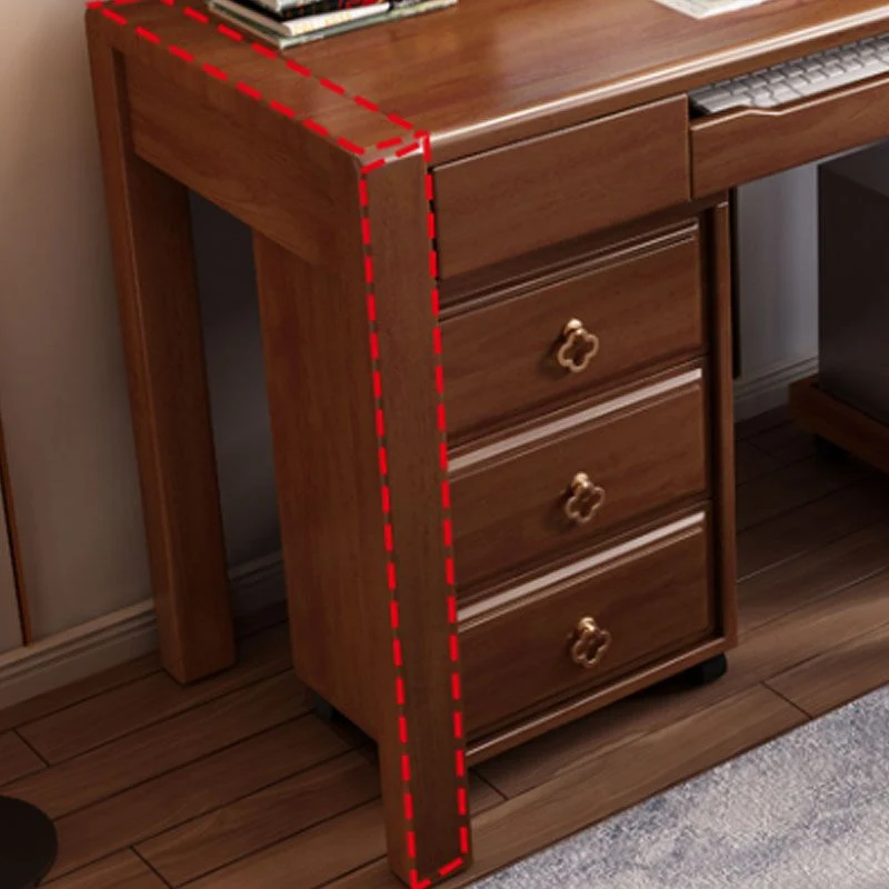 Scrivania da ufficio legno stile moderno Scrivania operativa di forma rettangolare con 3 cassetti Clearhalo