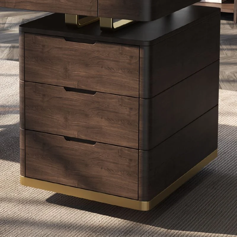 Scrivania da ufficio legno stile moderno Scrivania operativa di forma rettangolare con 6 cassetti Clearhalo