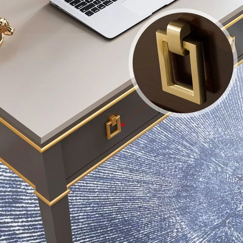 Scrivania da ufficio legno stile moderno, scrivania operativa di forma rettangolare con 3 cassetti per la casa Clearhalo