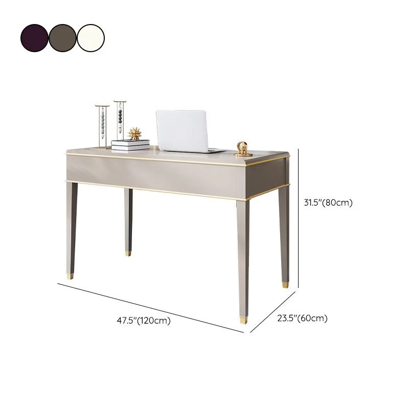 Scrivania da ufficio legno stile moderno, scrivania operativa di forma rettangolare con 3 cassetti per la casa Clearhalo