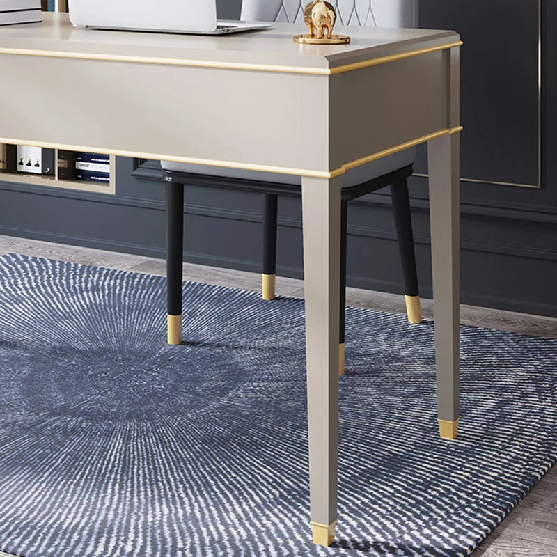 Scrivania da ufficio legno stile moderno, scrivania operativa di forma rettangolare con 3 cassetti per la casa Clearhalo