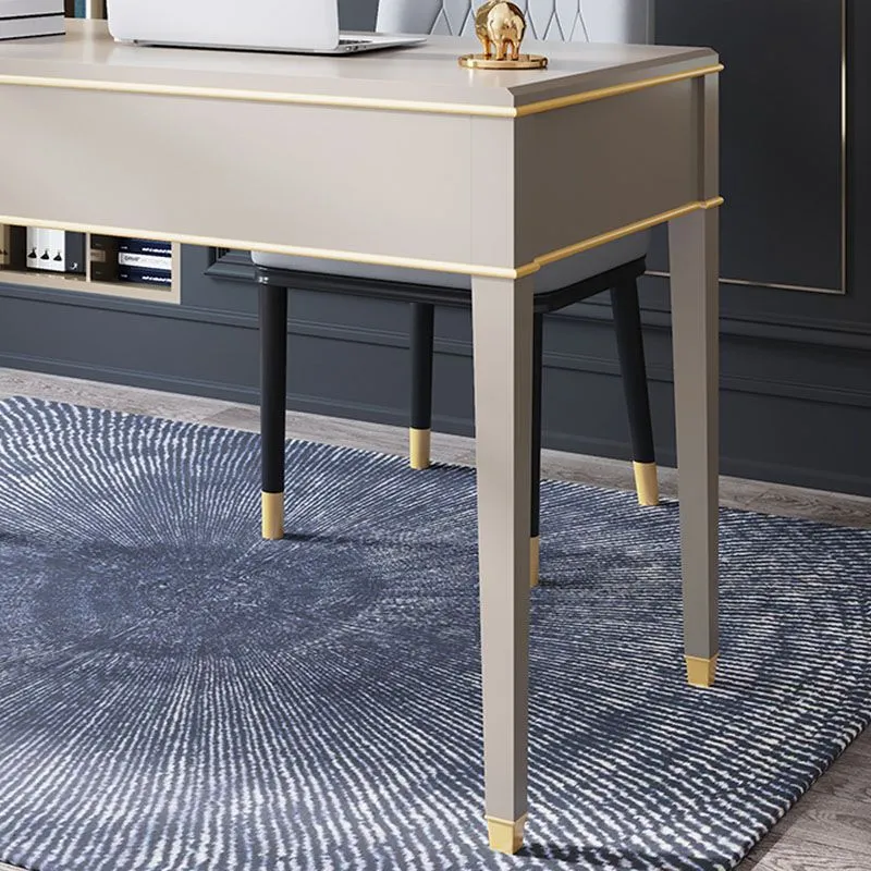 Scrivania da ufficio legno stile moderno, scrivania operativa di forma rettangolare con 3 cassetti per la casa Clearhalo