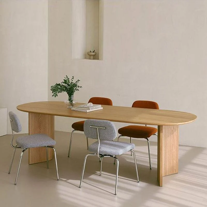 Scrivania da ufficio legno stile moderno Scrivania ovale con 2 gambe Clearhalo