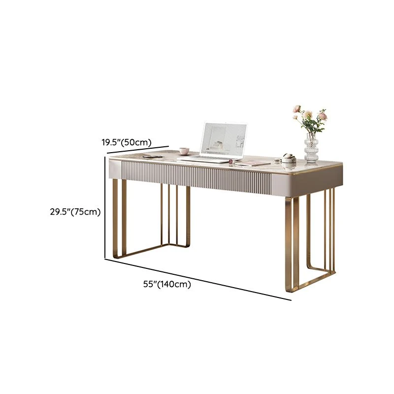 Scrivania da ufficio di lusso leggera, scrivania con base slitta alta 29,5 pollici Clearhalo