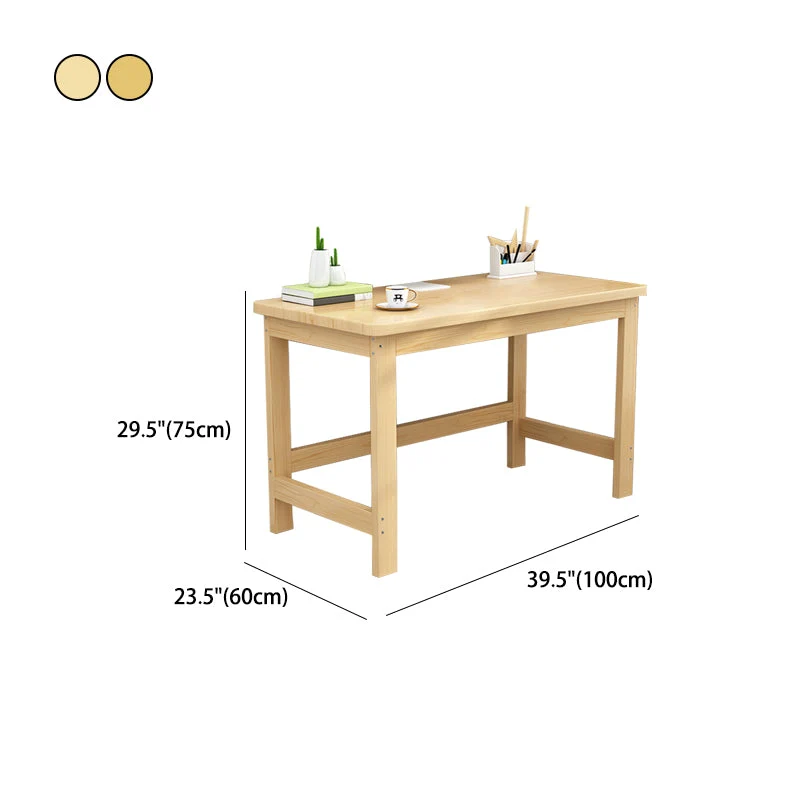 Scrivania da ufficio moderna con base forma di H, scrivania rettangolare legno massello Clearhalo