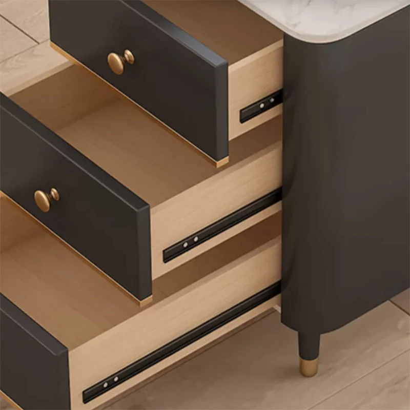 Scrivania da ufficio moderna con piedistallo con gambe metallo Clearhalo
