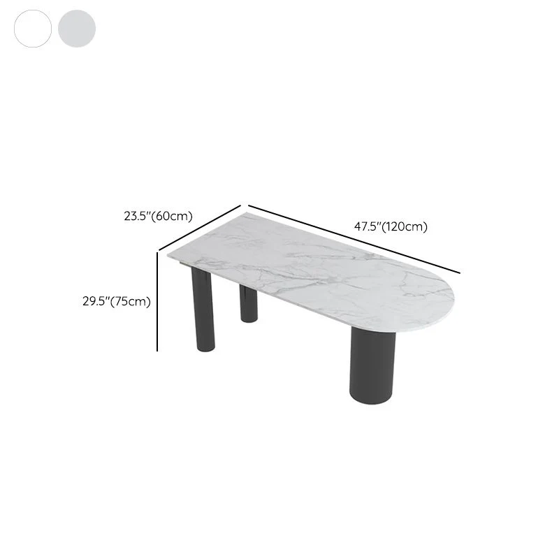 Scrivania da ufficio moderna con piedistallo con gambe metallo Clearhalo