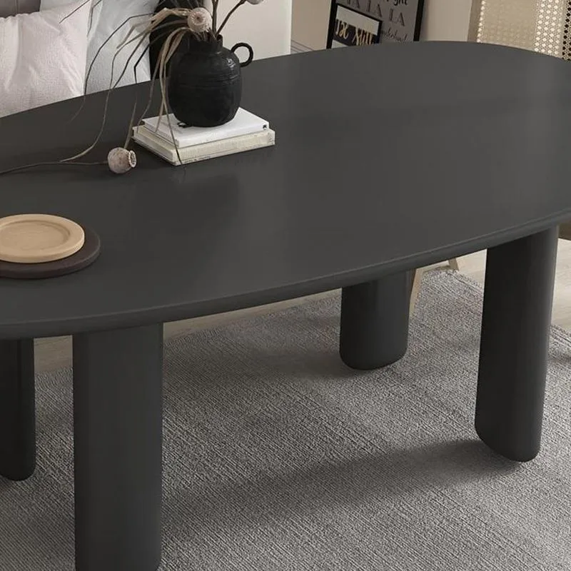 Scrivania da ufficio moderna curva legno massello Parsons nera Clearhalo
