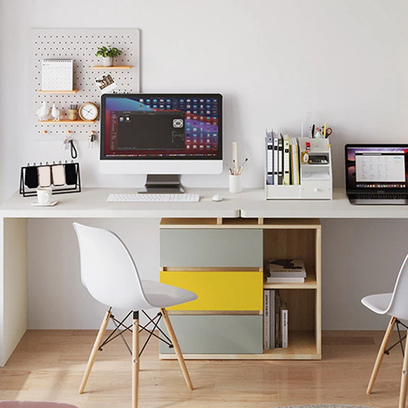 Scrivania da ufficio moderna legno composito con 3 cassetti Clearhalo