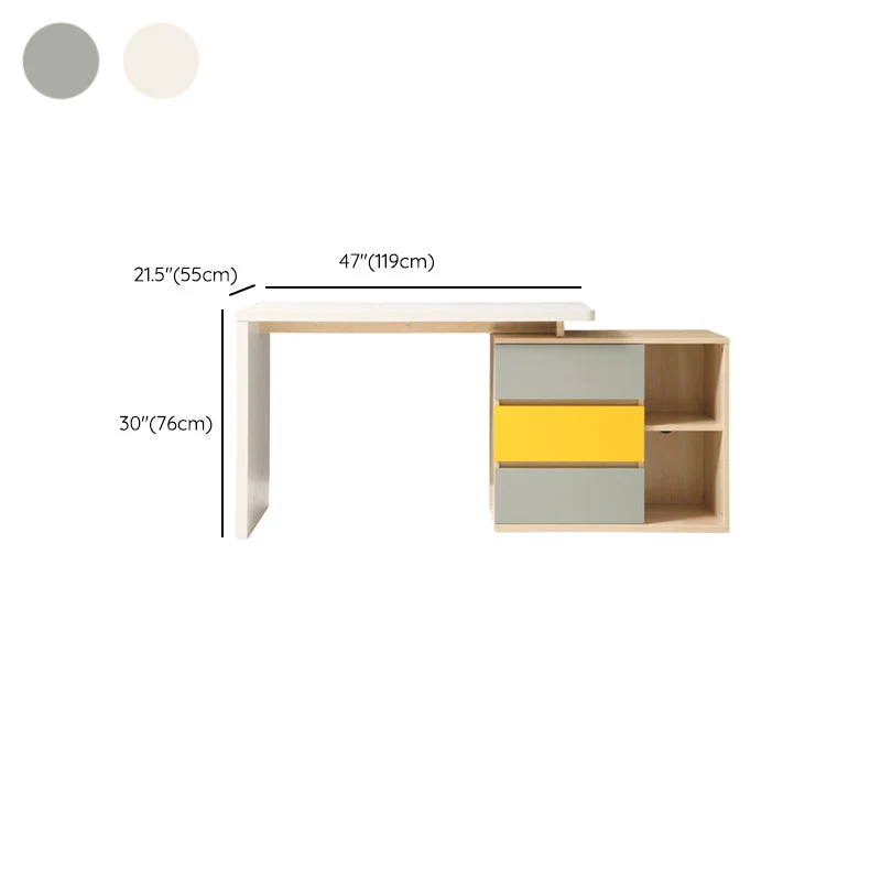 Scrivania da ufficio moderna legno composito con 3 cassetti Clearhalo