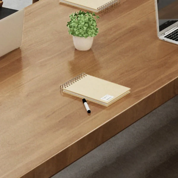 Scrivania da ufficio moderna legno massello ovale da 29 pollici marrone Clearhalo