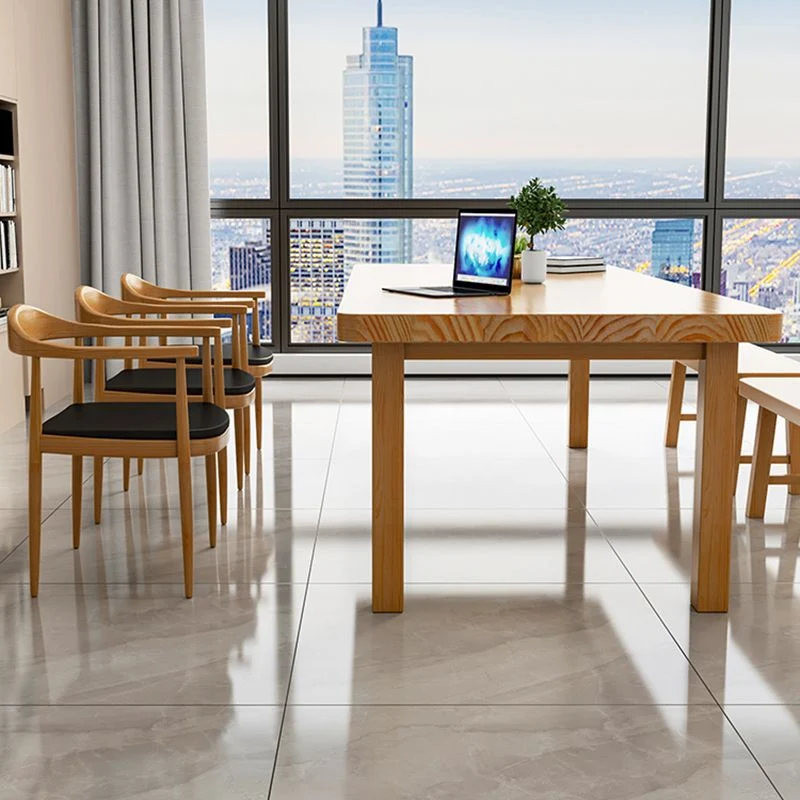 Scrivania da ufficio moderna legno Scrivania operativa di forma rettangolare con 4 gambe Clearhalo