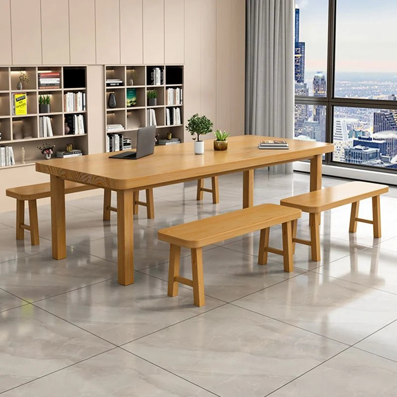 Scrivania da ufficio moderna legno Scrivania operativa di forma rettangolare con 4 gambe Clearhalo