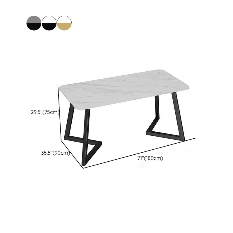 Scrivania da ufficio moderna marmo con gambe metallo Clearhalo