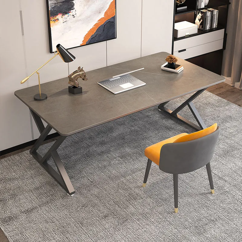 Scrivania da ufficio moderna pietra da 29,52 "Scrivania rettangolare slitta H per la casa Clearhalo