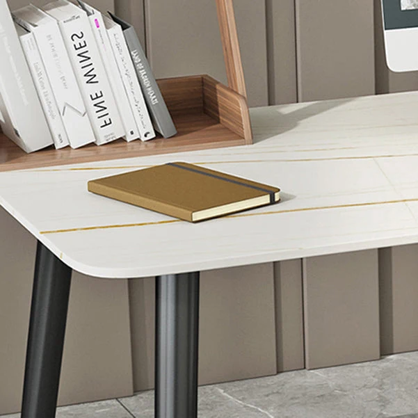 Scrivania da ufficio moderna pietra, altezza 29,53 pollici, base Parsons Clearhalo