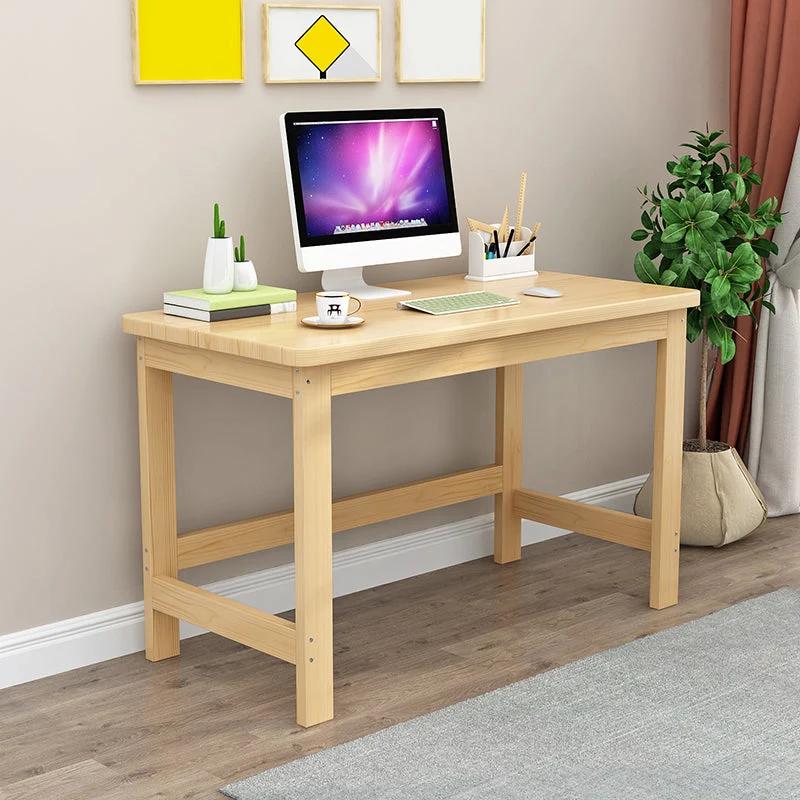 Scrivania da ufficio moderna pino da 29,5" con base forma di H Clearhalo